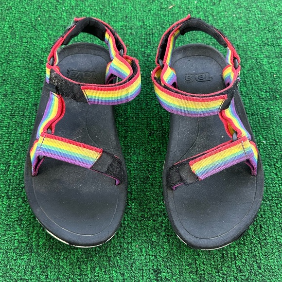 Kids Teva Tevas Sandals Rainbow Used Size 1 Little Kid - Picture 5 of 8